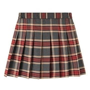 KONDYS Girls Summer Dresses Mini Pleated Skirt Solid Color Toddler Comfort School Outfits Kids Daily Casual Dresses Size 6-7Y
